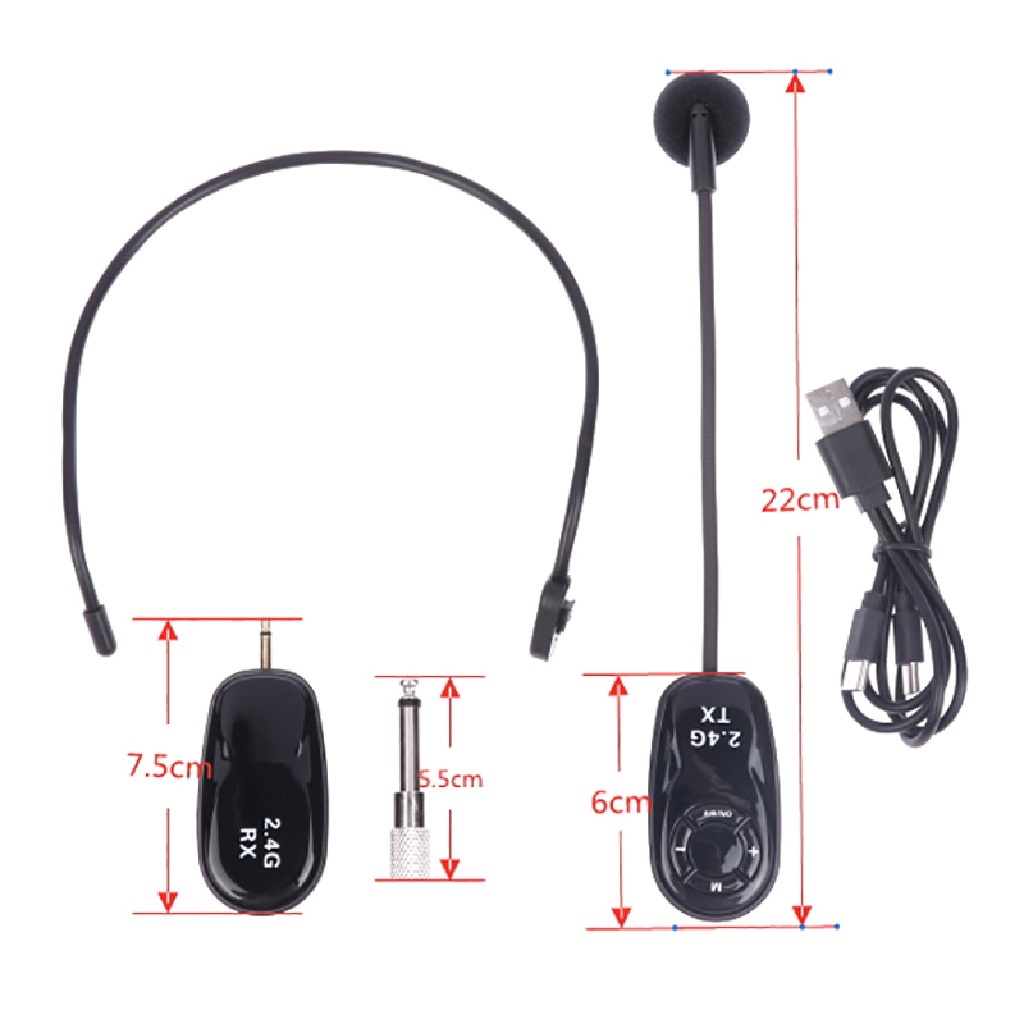 Micro không dây UHF 2.4 trợ giảng cho giáo viên, cắm loa kéo, loa trợ giảng, loa có cổng mic, âm ly - hàng chính hãng