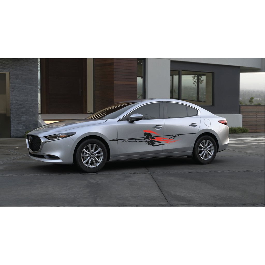 Tem xe Mazda 3 dán 2 bên sườn - tem xe ô tô giá rẻ hà nội