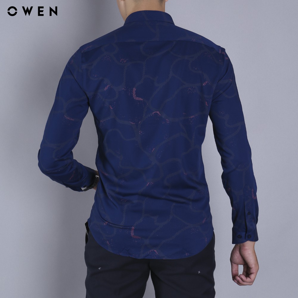 Áo sơ mi nam dài tay Owen dáng Regulafit màu xanh - AR80347D | BigBuy360 - bigbuy360.vn