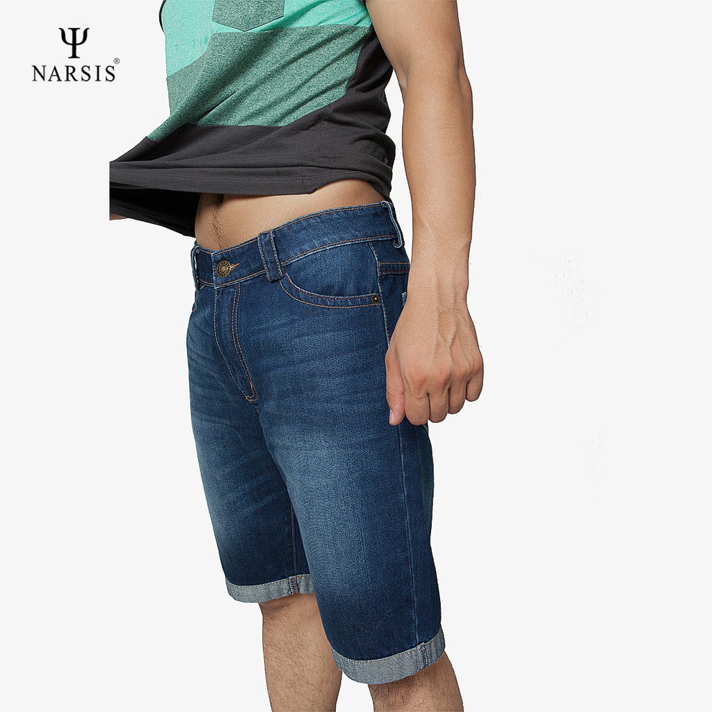 Quần shorts jeans nam màu xanh dương nam Narsis S8028