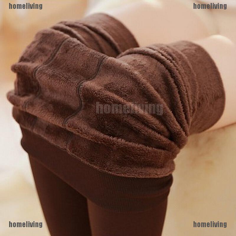 Quần Legging Lót Lông Cừu Dày Co Giãn 6 Màu Thời Trang Mùa Đông Ấm Áp