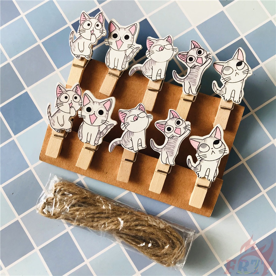 Set 10 Kẹp Gỗ Mini 3.5x0.7cm Dùng Trang Trí Thủ Công