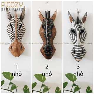 Đầu thú gỗ trang trí - size nhỏ