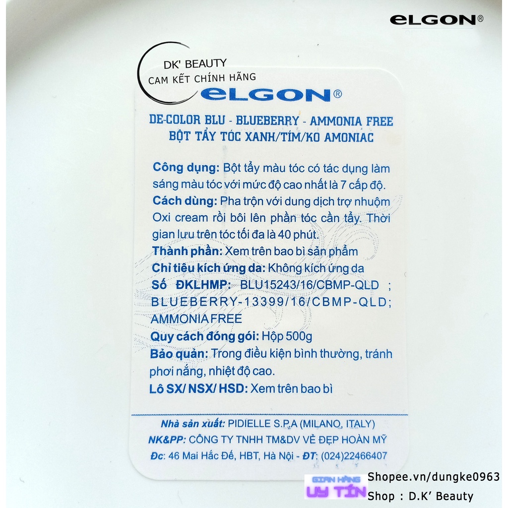 Bột Tẩy Tóc Elgon Khử Ánh Sắc Vàng, Nâng Sáng Màu Tóc ( Tẩy Tím Elgon  )