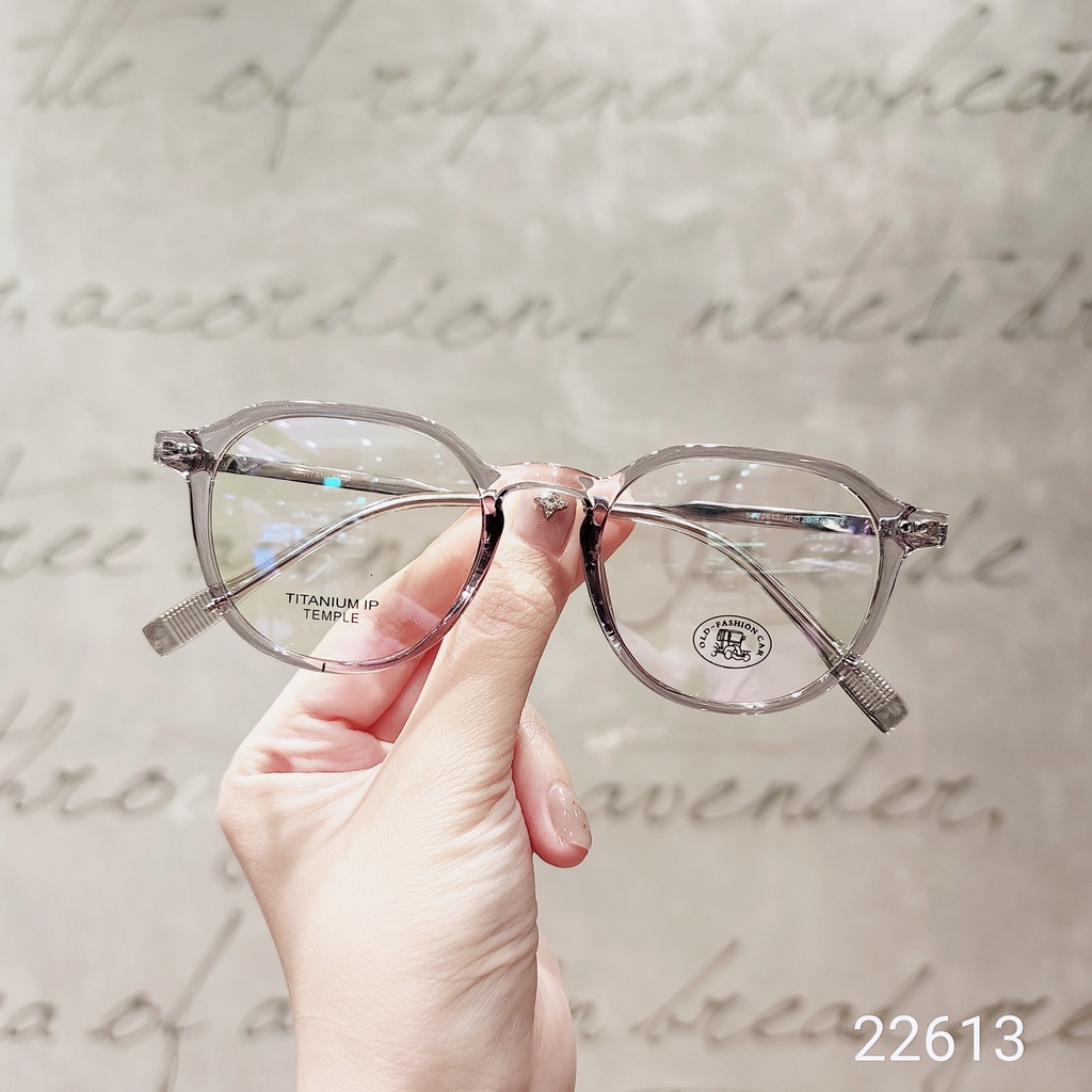 Gọng kính cận nam nữ LILYEYEWEAR mắt tròn dày dặn TITANIUM kiểu dáng thời trang 22613