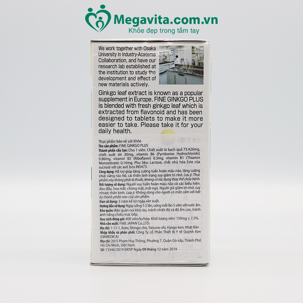 Viên Uống Bổ Não Fine Ginkgo Plus 400 Viên Nhật Bản Nhập Khẩu Chính Hãng