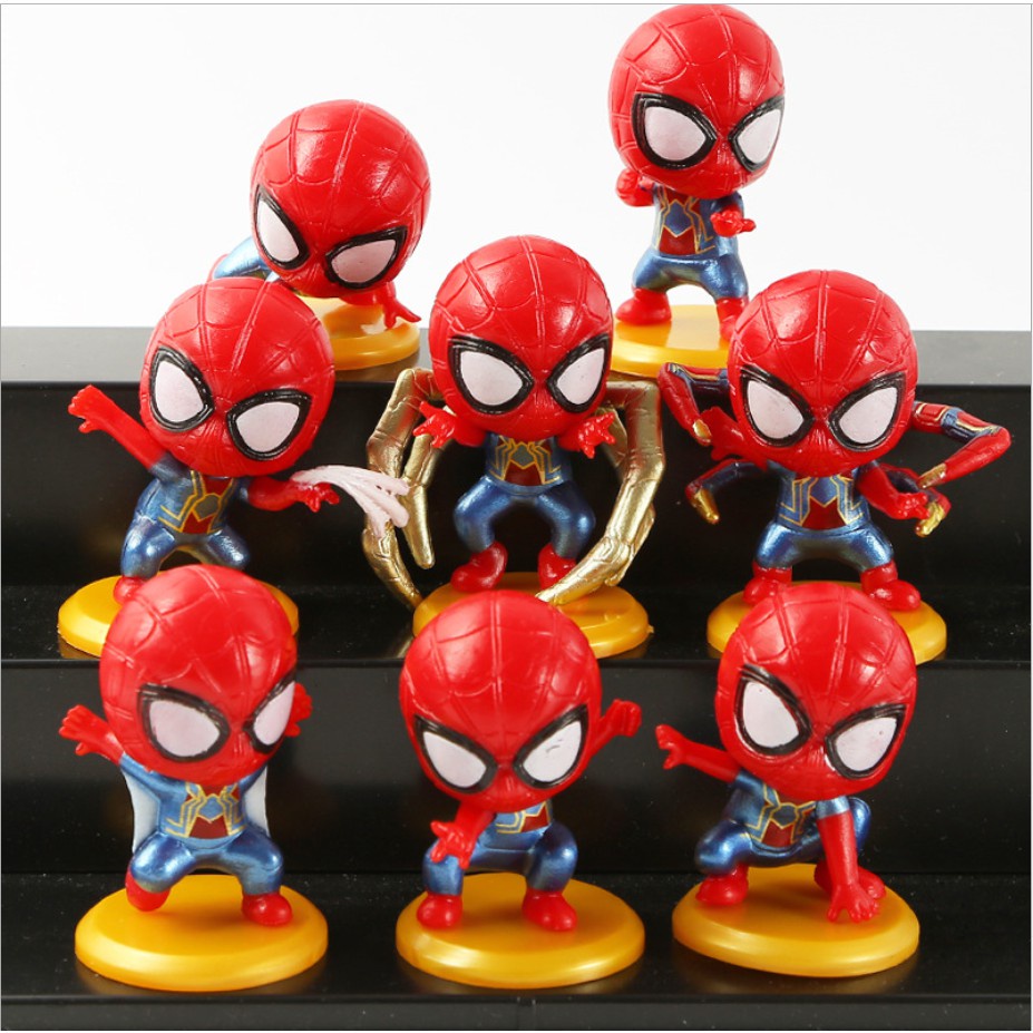 Set 8 Người Nhện Nhựa Trang Trí Bánh Sinh Nhật