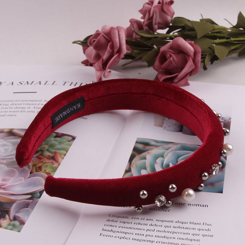 Băng Đô Đính Đá Và Ngọc Trai Nhân Tạo Thời Trang Dành Cho Nữ