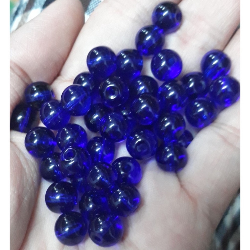 25gam đá nhân tạo size 8mm màu xanh biển làm vòng tay