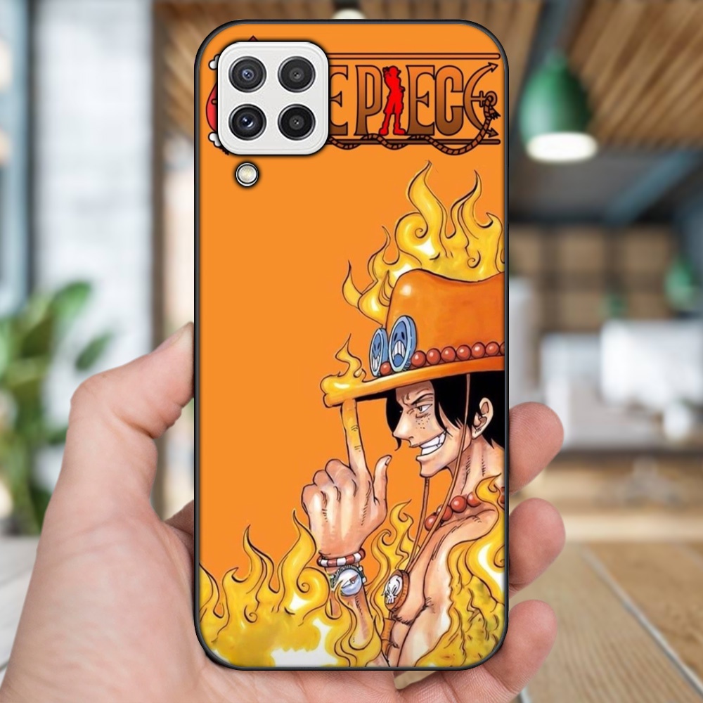 Ốp lưng Samsung A22 4G, A22 5G viền đen in hình Ace One Piece
