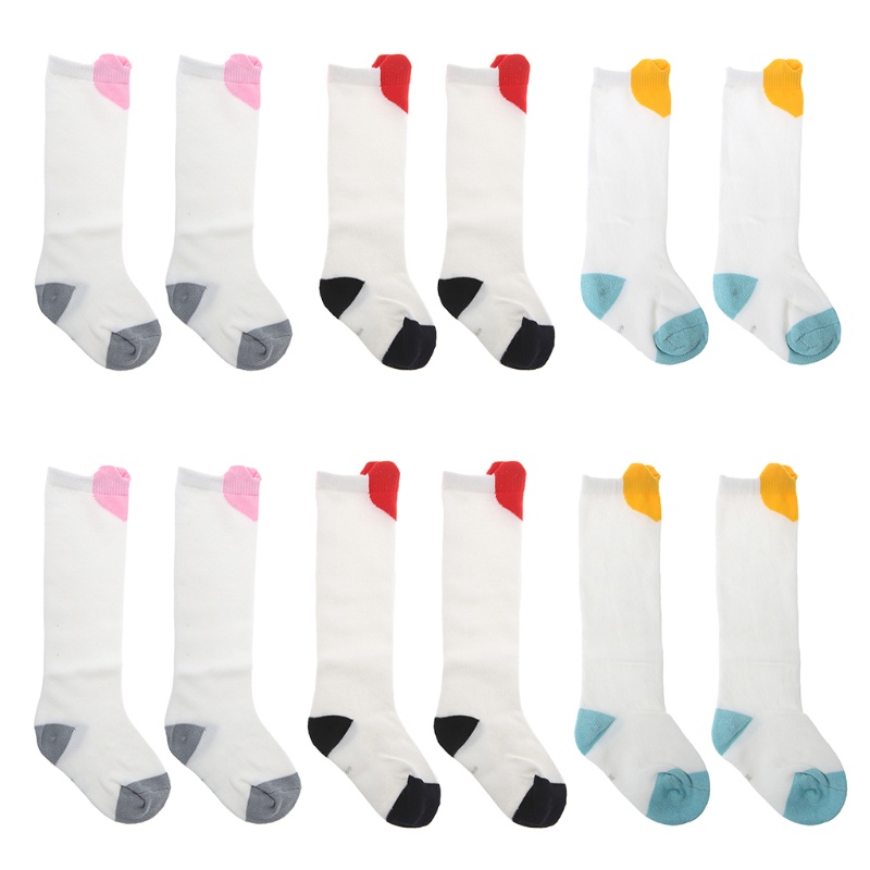 Vớ Cotton Pha Mềm Mại Giữ Ấm Mùa Đông In Họa Tiết Trái Tim Hợp Thời Trang Cho Bé Gái