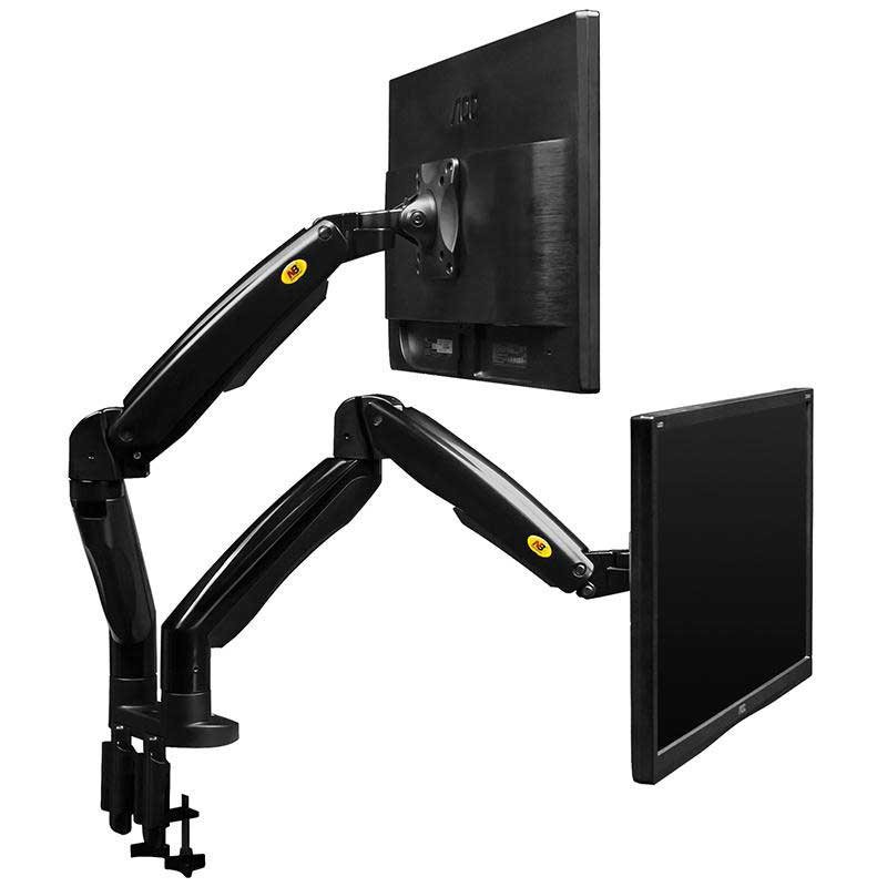 Giá Treo Hai Màn Hình NB F195A 22 - 32 Inch - Tay Treo Màn Hình Kép Gắn Bàn Đa Năng