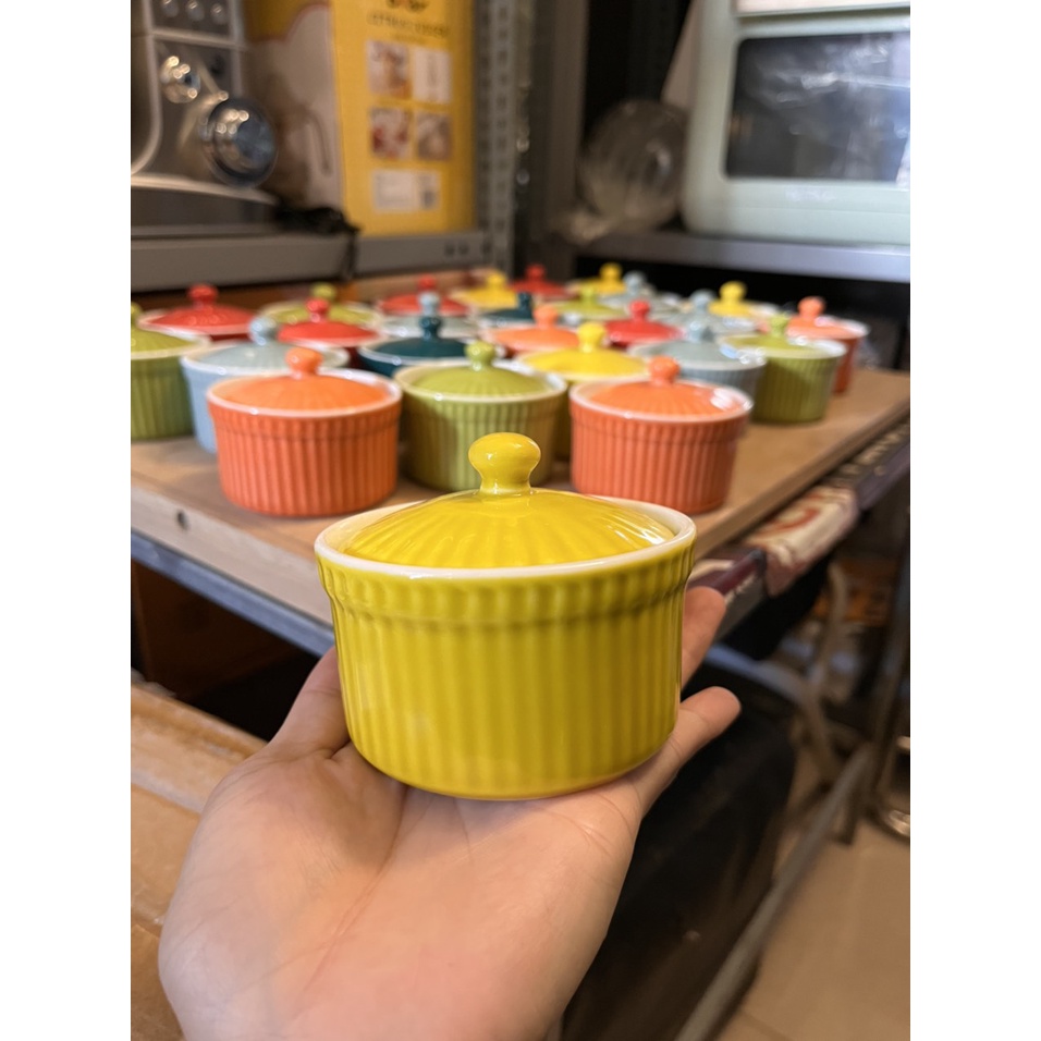 Hũ sứ cốc khuôn Ramenkin có nắp đậy làm caramen nướng bánh