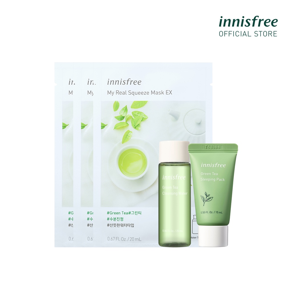 (Quà tặng) Bộ làm sạch và dưỡng ẩm từ trà xanh innisfree Green Tea Set