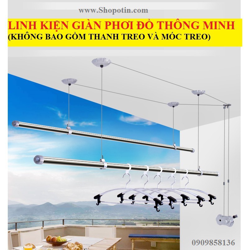 COMBO LINH KIỆN GIÀN PHƠI ĐỒ NÂNG HẠ THÔNG MINH