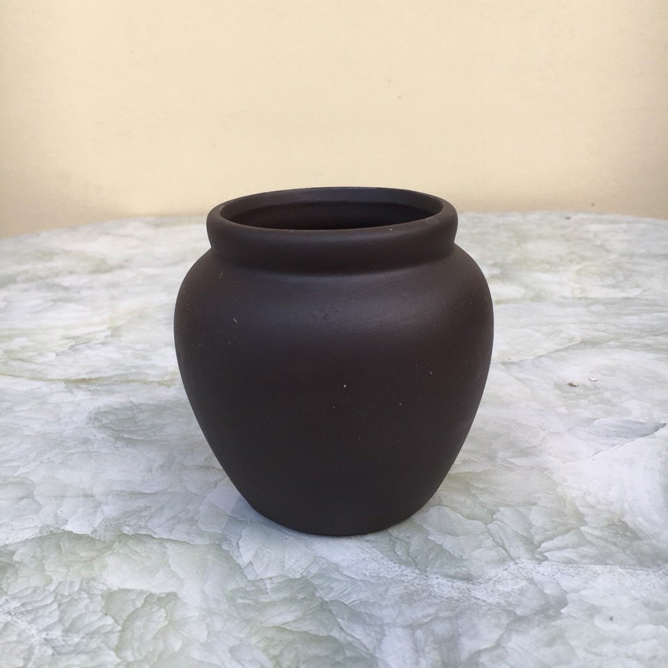 Chum bonsai mini đất nung màu đen gốm Bát tràng 1 size BM-112