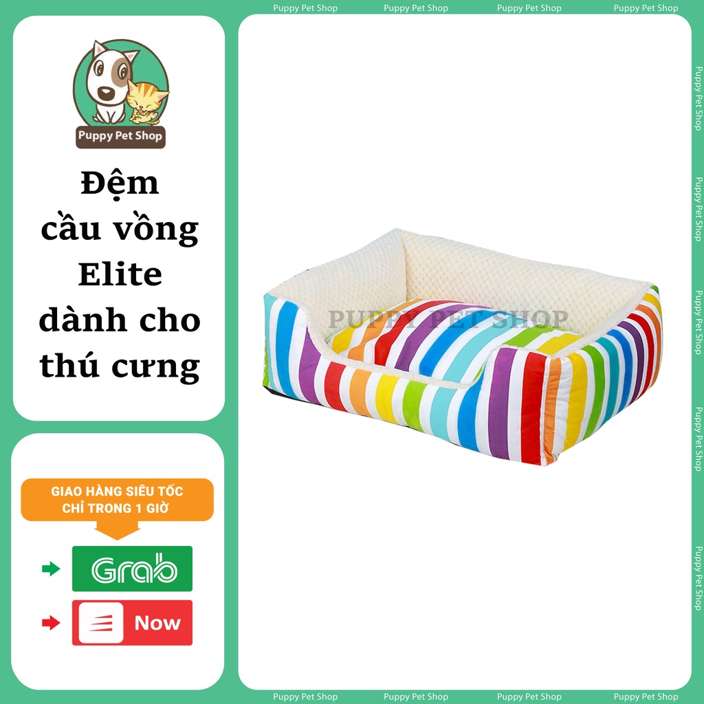 Đệm cầu vồng Elite cho thú cưng , chó mèo - Hàng cao cấp xuất Hàn -Mềm mại, siêu ấm áp
