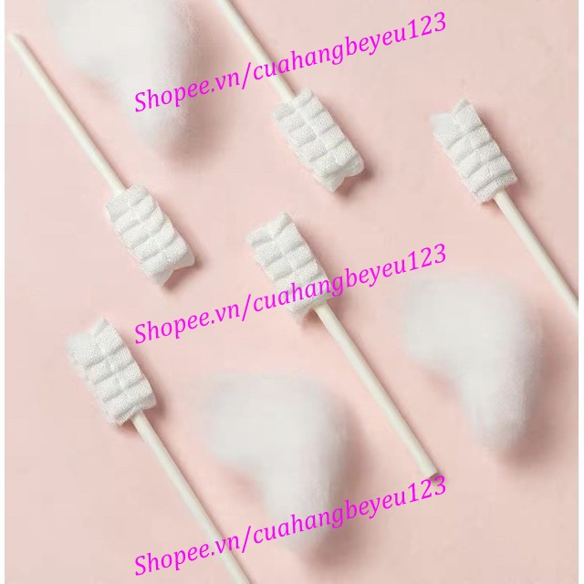 6 Que / Hộp 30 Que gạc rơ lưỡi, tưa lưỡi vệ sinh răng miệng cho Bé Kichilachi Kichi