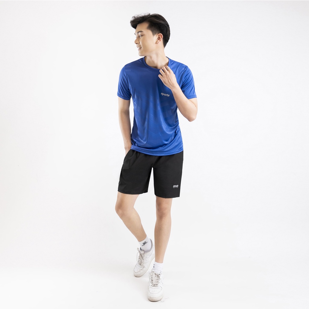 Bộ quần áo cộc tay mùa hè nam in chữ sports DINO SPORTS set quần áo thể thao chất thun mát thoáng khí