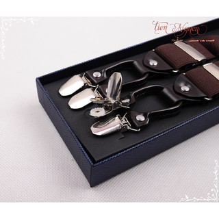 Đai Đeo Quần Nam Chữ Y Cao Cấp 6 Clip 3.5Cm Thun 4 Chiều