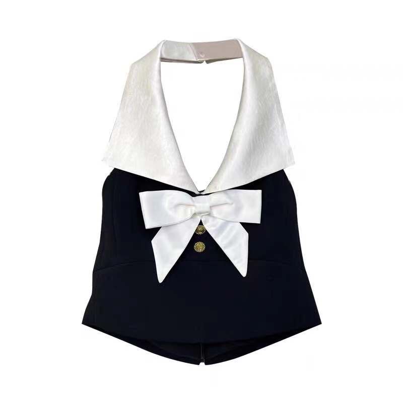Rose blackpink Nữ Bowknot Vest Top