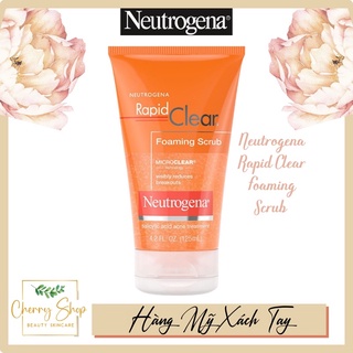 [Hàng USA] Sữa rửa mặt ngăn ngừa mụn Neutrogena Rapid Clear Foaming Scrub (125ml)