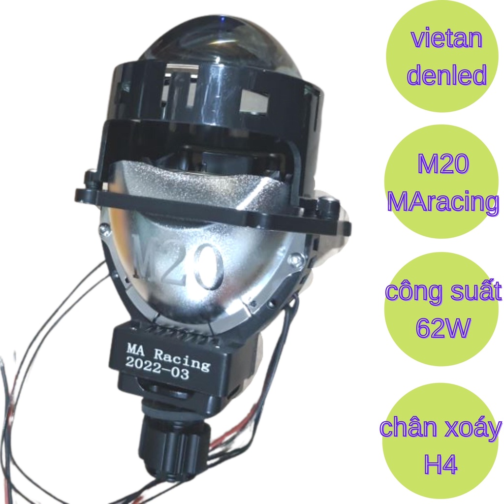 Đèn Led Bi Cầu 3.0 inch Lúp Xanh Sáng Mạnh, Đèn Bi Led Ô Tô Xe Máy, giá 1 bóng