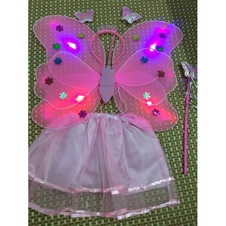 Bộ cánh bướm hóa trang có đèn led kèm váy dành cho bé gái
