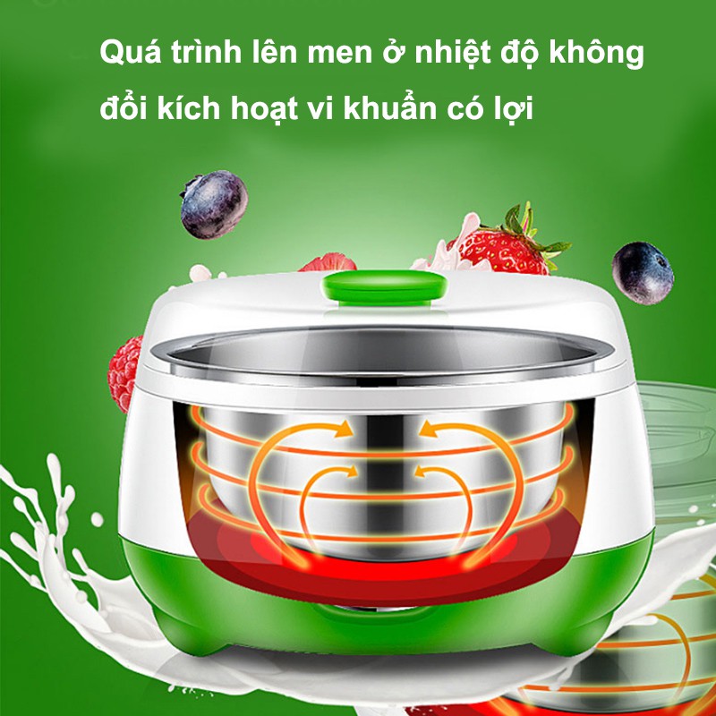 Máy Làm Sữa Chua Yogurt Maker An Toàn 1L, Hữu Ích Cho Món Sữa Chua Ngon Tuyệt Vào Mùa Hè Tặng 3 Hũ Thủy Tinh