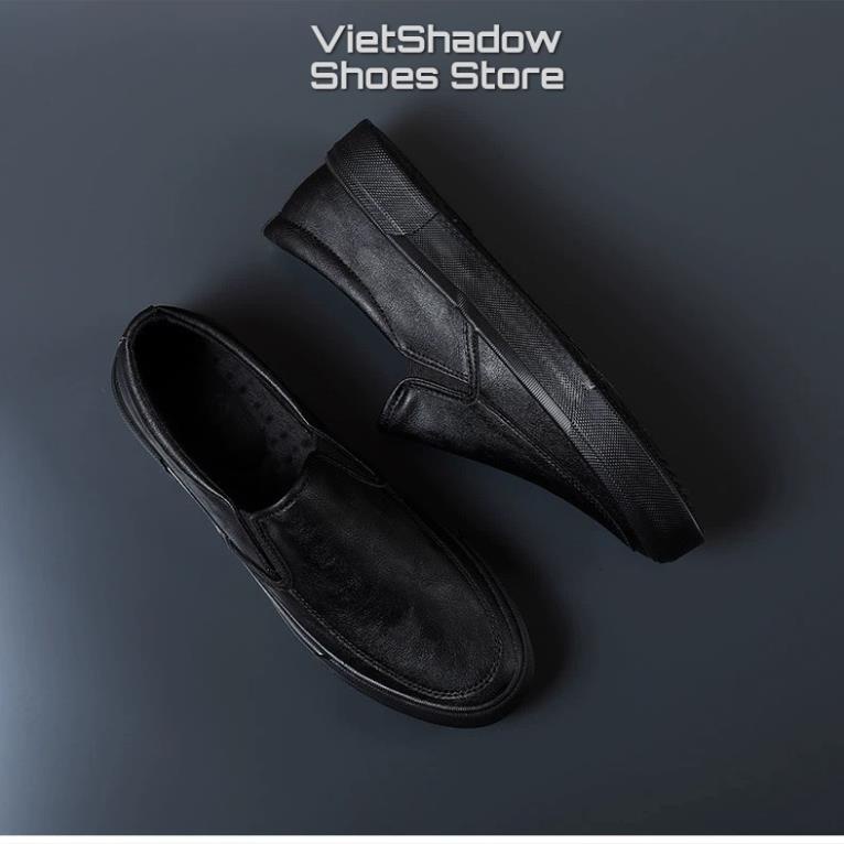 Giày lười slip on da nam thương hiệu Shanbu cao cấp - Chất liệu da PU kết hợp đế cao su - Mã SP 21879M .