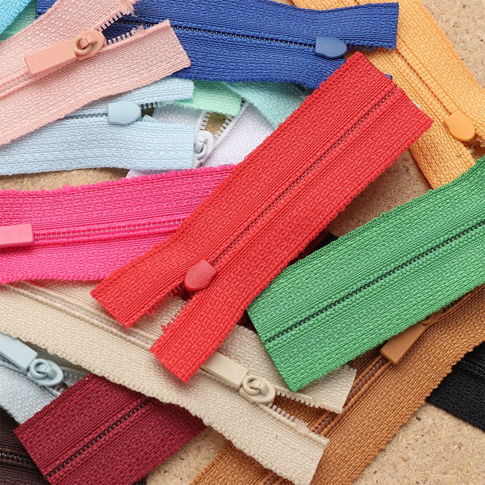 Set 5 đai khóa kéo mini hình chữ nhật nhiều màu sắc tùy chọn 6cm dành cho may quần áo búp bê DIY