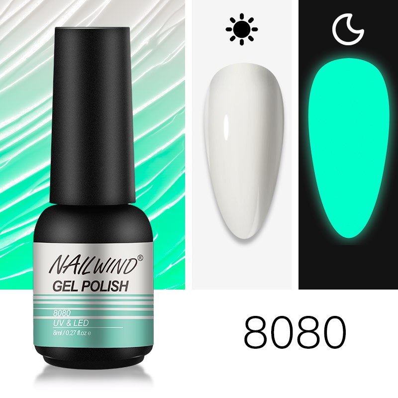 Sơn mềm gel móng tay NAILWIND Rosalind 8ml màu trơn thiết kế móng tay nghệ thuật sấy dưới đèn LED / UV 8061