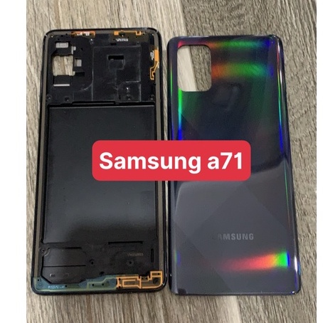 Bộ vỏ samsung A71 -ZIN  gồm lưng,sườn ,phím,kính camera