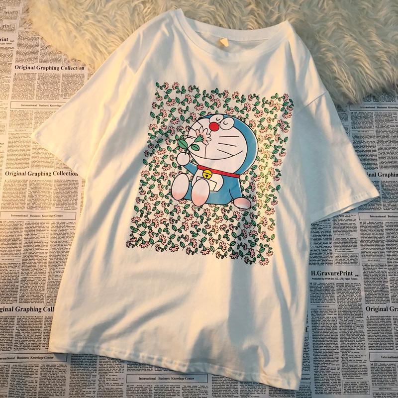 Áo thun tay ngắn Plus Size in hình Doraemon