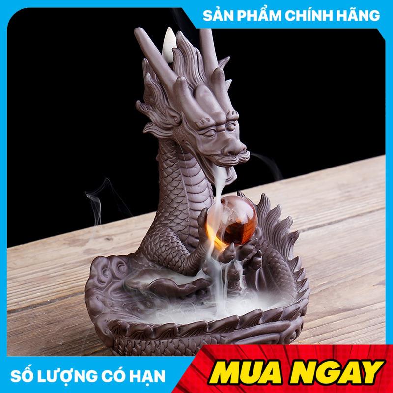 Trầm hương khói ngược Phi Long Phun Châu, Thác khói trầm hương cao cấp, tiểu cảnh - Nhà cửa thơm tho