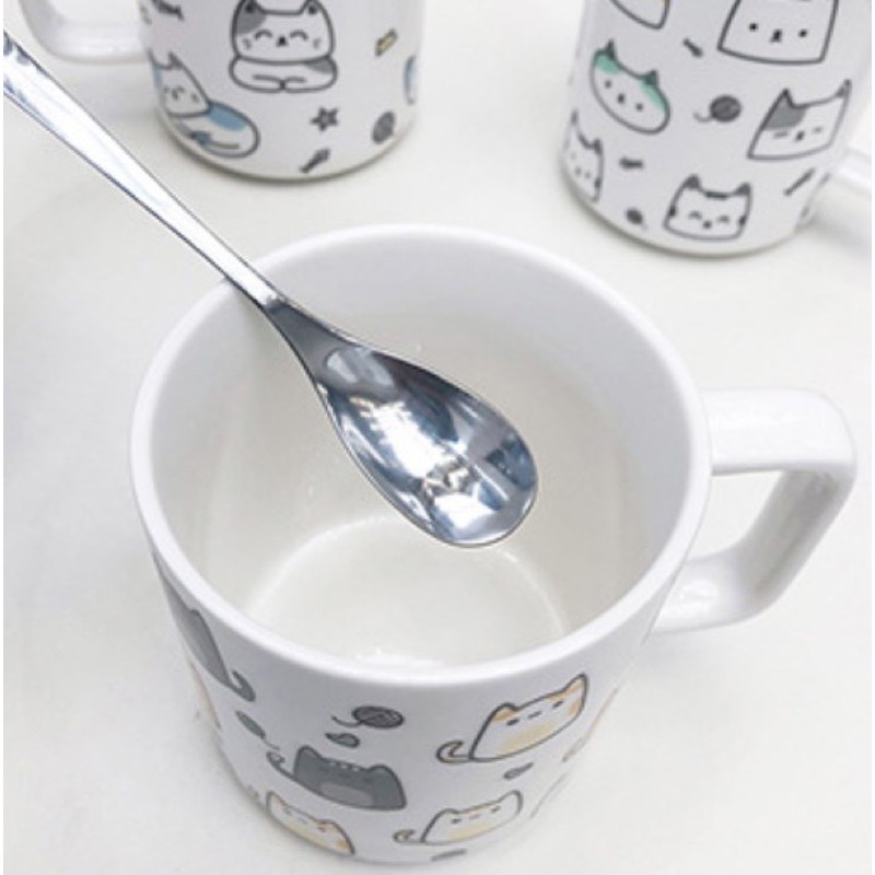 [Được yêu thích] Ly cốc sứ hình mèo meow meow phong cách Hàn Quốc / Nhật Bản