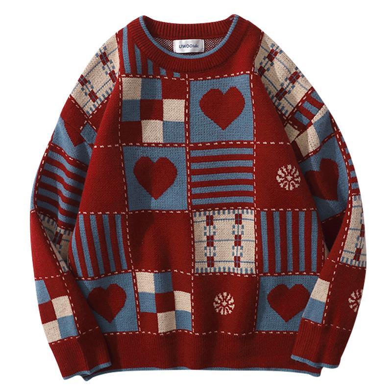 Áo Sweater Cổ Tròn Dáng Rộng Sọc Ca Rô Phong Cách Nhật Bản Thời Trang Cho Nữ