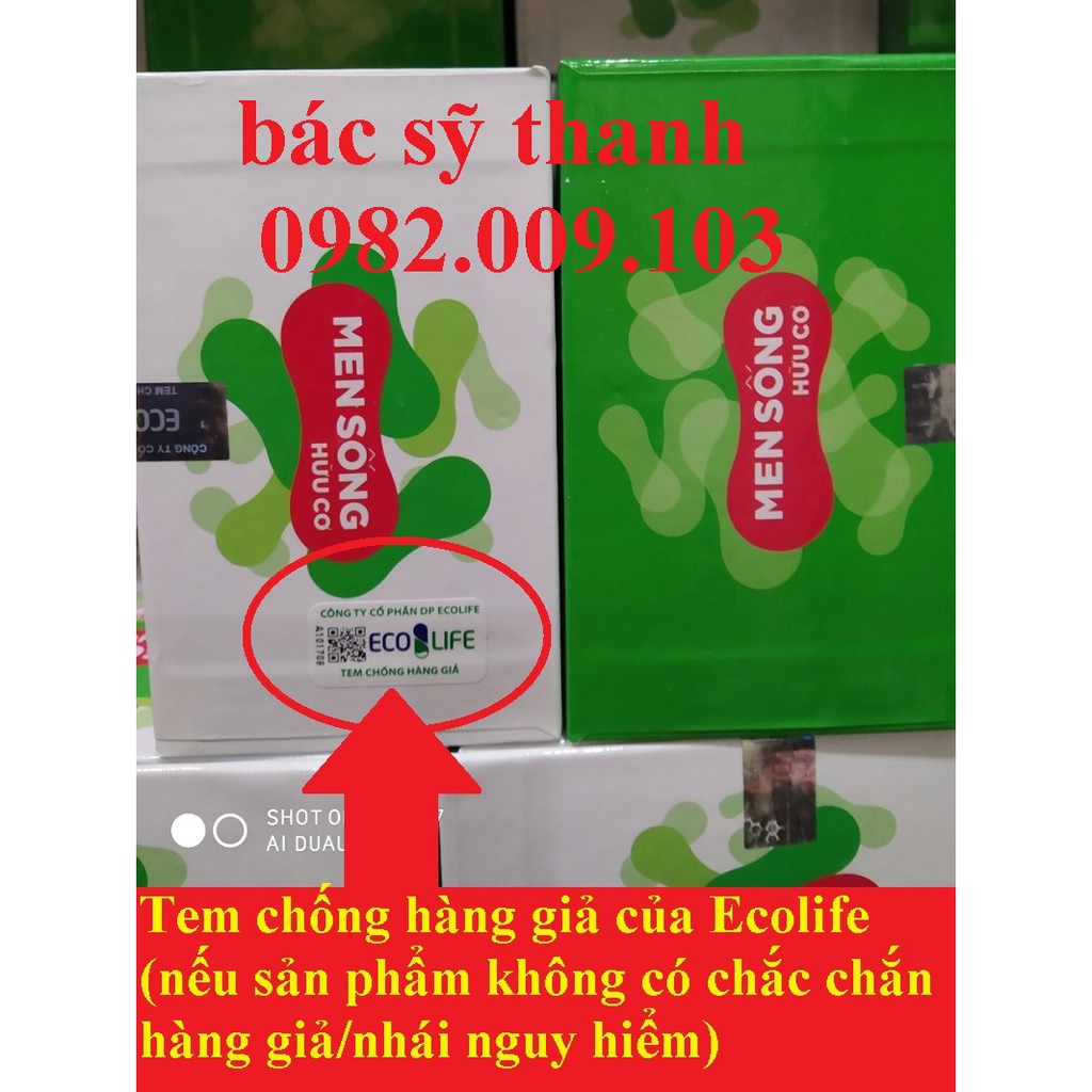 Men sống Hữu cơ ecolife hộp 30 gói (men vi sinh dùng cho táo bón,tiêu chảy,rối loạn tiêu hóa,trẻ em kém ăn chậm lớn)