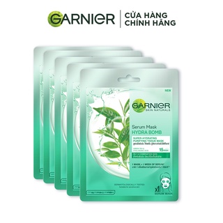 Mặt nạ cấp ẩm Garnier skin natunals serum mask - hydra bomb puifying hydration - mặt nạ green tea