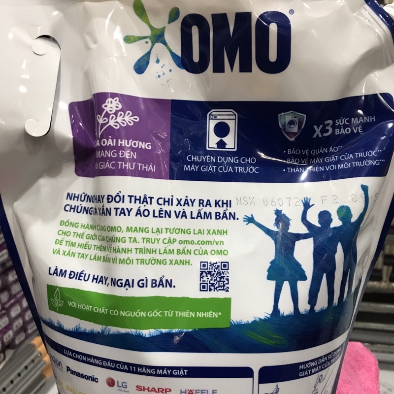 Nước Giặt Omo Matic Cửa Trước Hương Hoa oải  Hương 3,6kg