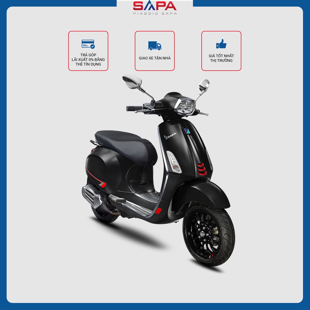 Xe Tay Ga Vespa Sprint S 125 Màu Đen Sần Black Opaco