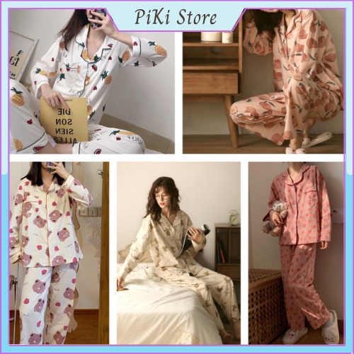 Bộ Ngủ Pijama Dài Tay , Bộ Đồ Ngủ Nữ Cao Cấp