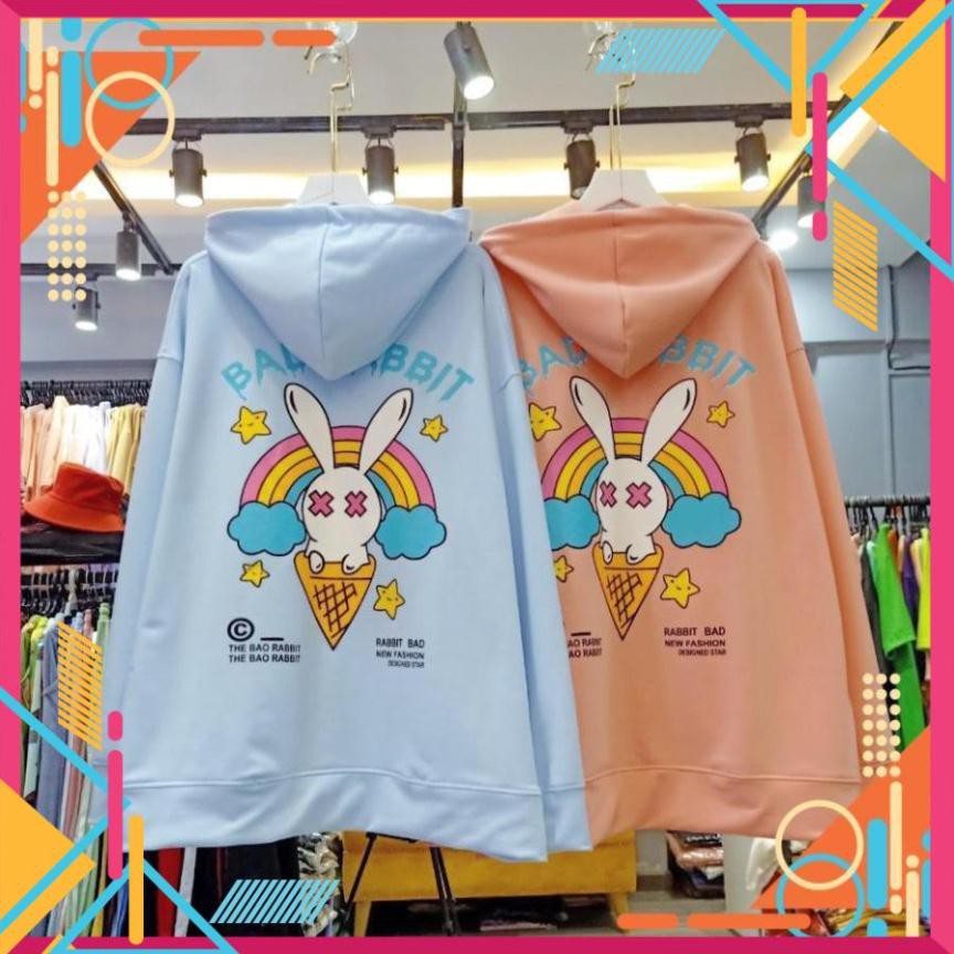 [Mặc là Auto Sang] Áo Khoác Nỉ - Áo Hoodie hình  thỏ BAD RABBIT có dây kéo zip , Hoodie Nỉ unisex AD | BigBuy360 - bigbuy360.vn
