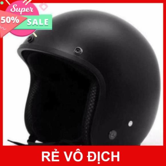 Nón Bảo Hiểm 3/4 Dammtrax Đen Trơn