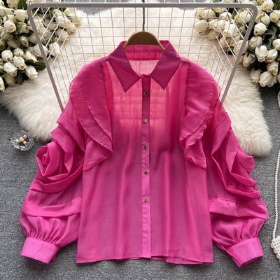 Áo sơ mi dài tay viền bèo chất đẹp có 7 màu  210922