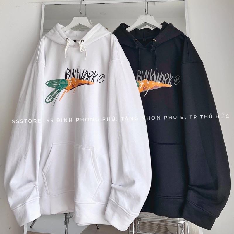 Áo hoodie thỏ cà rốt BWK nỉ mũ 2 lớp TTA866