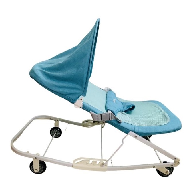 Ghế nhún bập bênh Seebaby R1 3 tư thế nằm + 2 chế độ ngồi có 4 bánh xe dùng cho bé chơi hoặc ăn dặm (Kèm màn che)