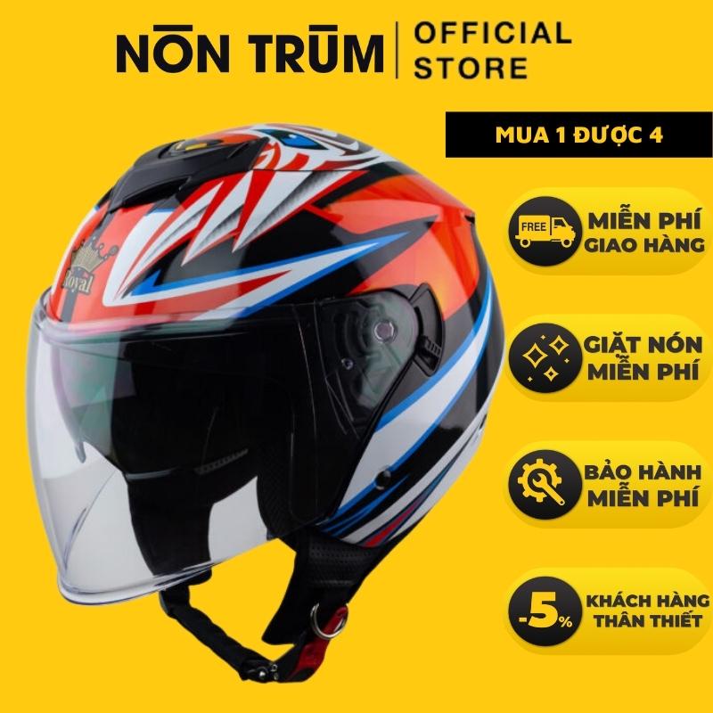 Nón bảo hiểm 3/4 Royal M789 ( Roc 07 ) 2 kính chính hãng phân phối tại hệ thống Nón Trùm