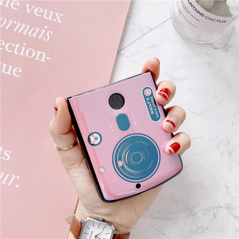 Ốp Điện Thoại Hình Máy Ảnh Ánh Sáng Xanh Cho Motorola MOTO Razr 5G 2020
