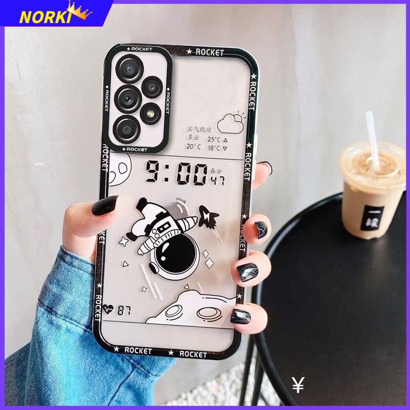 Ốp Điện Thoại Silicone Mềm In Hình Phi Hành Gia Hoạt Hình Cho Samsung Galaxy A12 A23 A22 A32 A33 A52 A52S A53 A72 A73Lens